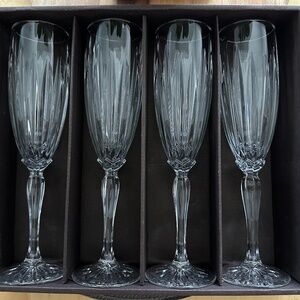 Vintage Cristal D'Arques Champagne Flute Set of 4 with Box